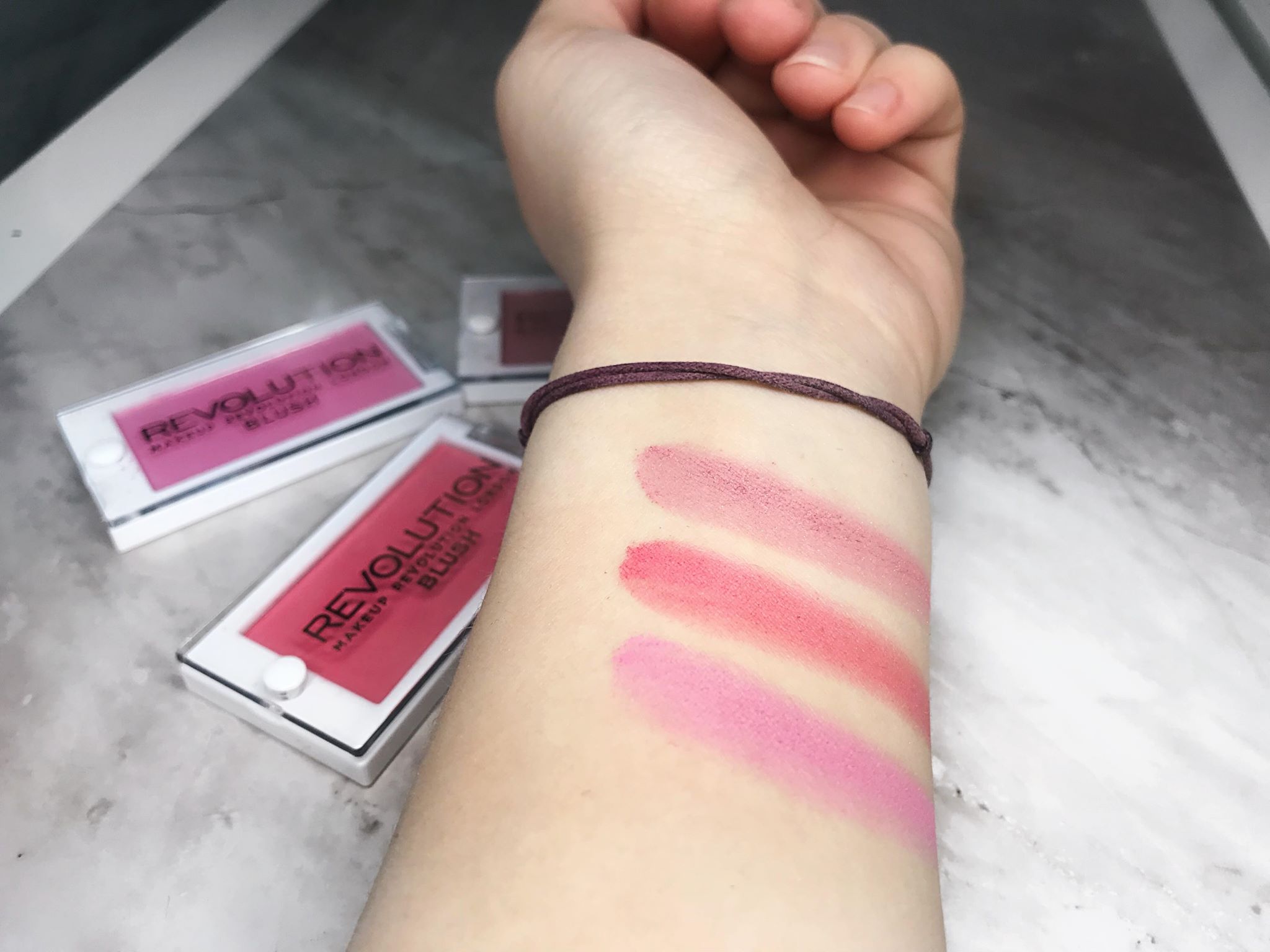 makeup revolution blush swatches