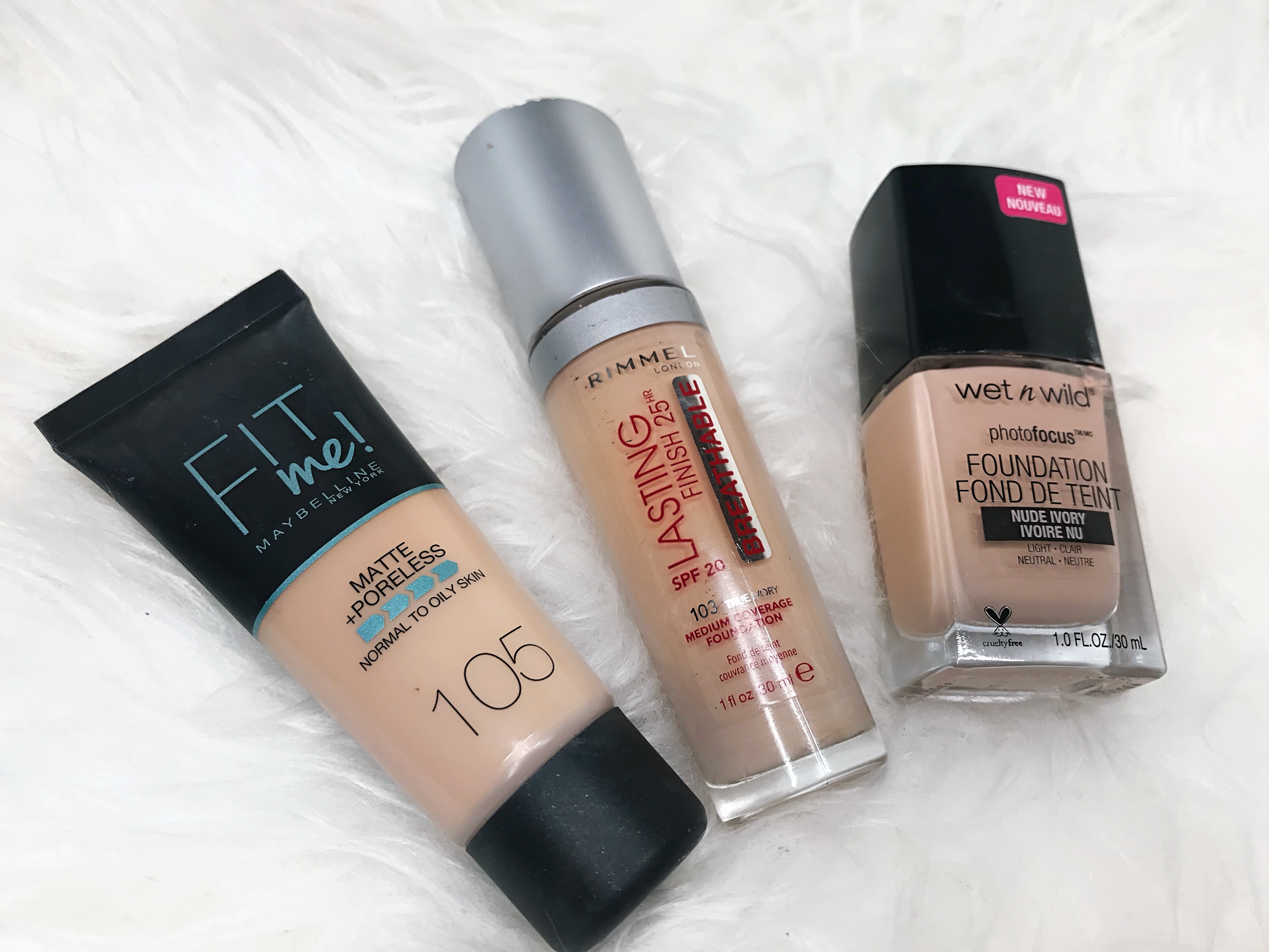 rimmel lasting finish breathable maybelline fit me wet n wild photofocus
