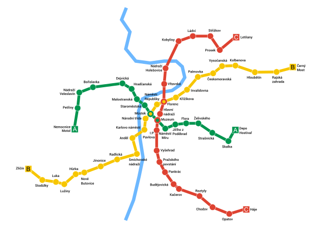 mapa metra praga czechy